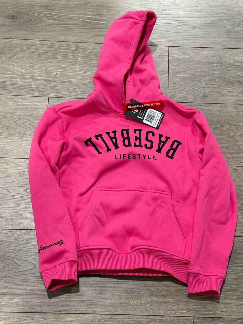 Baseball Lifestyle Pink Hoodie Sweatshirt - youth small NWT